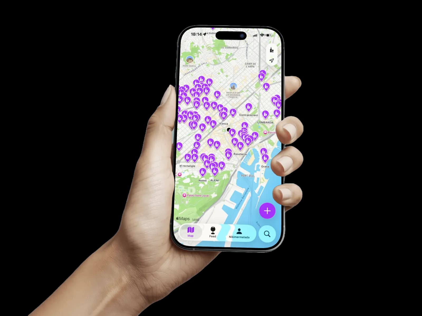 Uncorked app showing natural wine map and collections